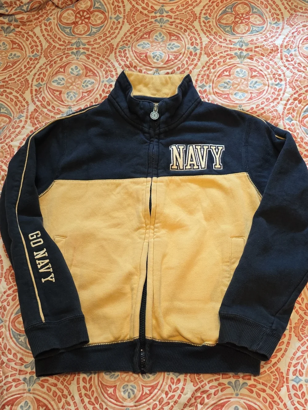 Champion Boys Navy and Gold 'NAVY' Zip-Up Bomber Jacket